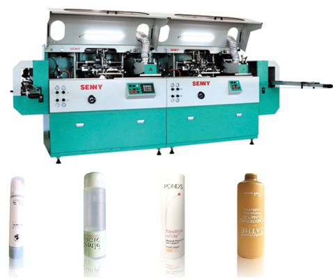 เครื่องพิมพ์สกรีนหลอดอบ UV 12 สี สำหรับภาชนะ 5000 ชิ้น/ชม.