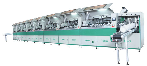 8 สถานี 2000pcs / Hr เครื่องพิมพ์หน้าจออัตโนมัติเต็ม 600x250mm
